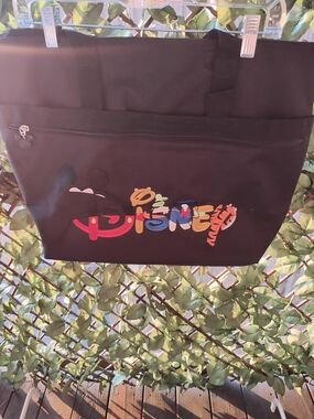 Disney Black Tote with Multicolor Logo
